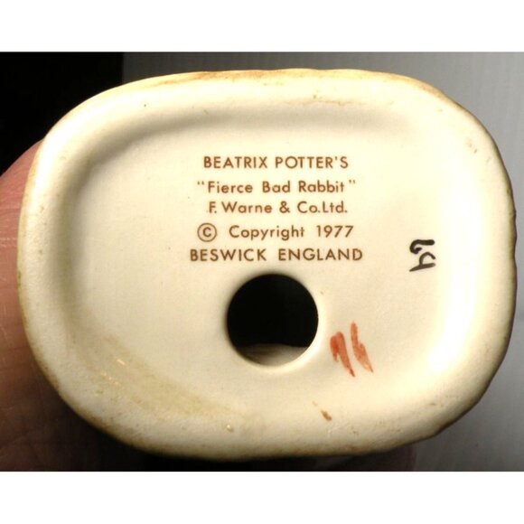 Beatrix Potters Fierce Bad Rabbit Figurine Beswick England 1977 Ceramic Collecti - Picture 5 of 5